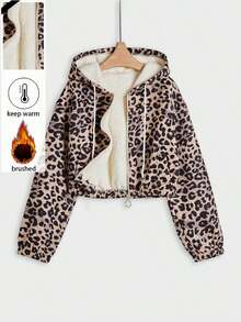 Chaqueta con capucha de manga larga con forro térmico de unicolor para mujer, otoño/invierno - Multicolor 2 - Ver 3