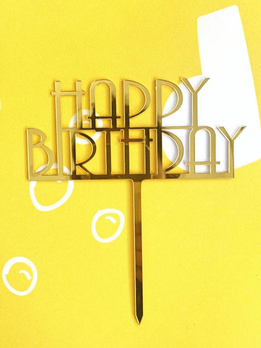 3件裝新款壓克力生日快樂蛋糕側邊裝飾插牌 蛋糕裝飾插飾 派對蛋糕與甜點桌裝飾首選 春季禮物 - styleB - 查看 1