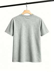 Vintage Camiseta mujer estilo occidental estampado caricatura de vaquera diseño creativo tela suave holgada cuello redondo manga corta primavera verano uso diarioFashion 100% Cotton - Gris - Ver 2