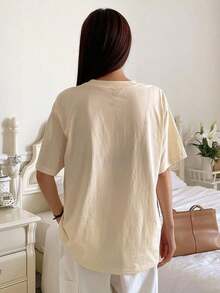 Camiseta con bordado de mariposa de manga murciélago playeras de mujer algodon - Estilo VII - Ver 3