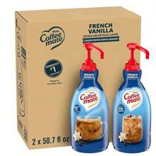 Nestle' Nestle Coffee Mate Coffee Creamer, French Vanilla, Concentrated Liquid Pump Bottle, Non Dairy, No Refrigeration, 50.7 Fl Oz (Pack Of 2) - French Vanilla - View 1