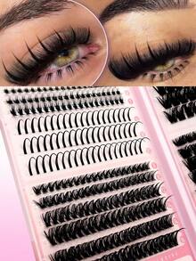 Rikuaild 378/414/468 sợi mi giả D Curl dung lượng cao, mi dưới + mi nhọn + 60D + 150D + 200D dày, mềm mại, nhẹ và tự nhiên, phù hợp cho trang điểm mắt hàng ngày, mi giả có gai và mi dưới, mi dưới, mi dưới cùng. - D - Xem 3