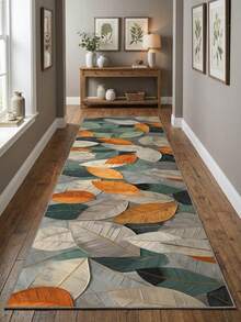 1 pieza Alfombra de pasillo/entrada con estampado de hojas tropicales, alfombra moderna para crear ambiente, felpudo, alfombra pequeña, felpudo de bienvenida, alfombra, tapete de piso, felpudo de exterior, alfombra de cocina, decoración del hogar, felpudo de puerta principal, alfombra pequeña de área, tapete de exterior, decoración del hogar, alfombra de área, alfombra de jardín, alfombra lavable - Multicolor - Ver 3