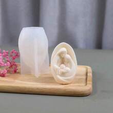 蛋形家庭香氛蜡烛硅胶模具，DIY复活节手工皂、树脂、石膏扩香石装饰模具 - 一家人 - 查看 1
