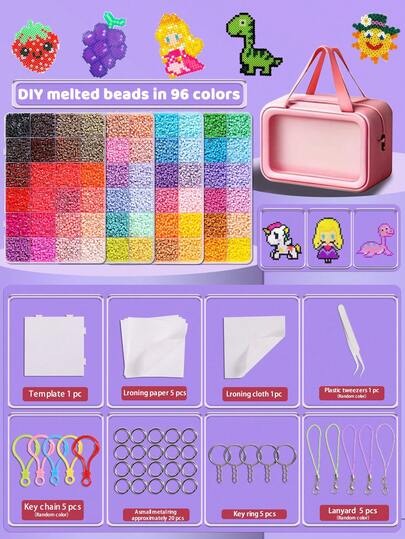 طقم DIY بأدوات وصندوق تخزين، خرز فتيل 2.6 مم، منتج لغز الفاصوليا اليدوي، مناسب كهدية عيد ميلاد أو تخرج أو عيد الحب أو حفلات. طقم إعادة تعبئة الألعاب النارية، متوفر بألوان متعددة.