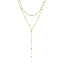 1pc Multi-Layer Tassel Necklace With Y-Shaped Pendant - Gold - View 3