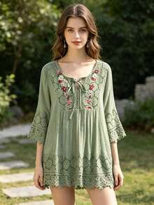 Women Tops - Green - View 2