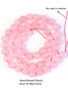 1 Chuỗi hạt thạch anh hồng tự nhiên sáng bóng - Hình tròn rời, đa năng - 4-10MM - Nguyên liệu làm vòng tay, vòng cổ, mặt dây chuyền, phụ kiện trang sức, quà tặng thủ công - Nhiều màu - Xem 12