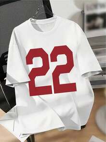 Oferta por tiempo limitado, compra limitada, flash oferta, Camiseta con estampado gráfico y hombros caídos, top casual de manga corta y cuello redondo para primavera y verano, Ropa de mujer - Blanco - Ver 6