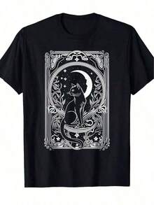 Camiseta de mujerWomen's T-shirt Summer New Arrivals 2026 Casual Unisex Short SleeveWomen's T-shirt Summer New Arrivals 2026 Casual Unisex Short SleeveCamiseta única con diseño Y2K de un gato elegante sentado bajo la luna y estrellas ideal para amantes de los felinos y la estética vintage fresca perfecta para lucir en cualquier ocasión resalta tu estilo y personalidad con esta pieza exclusivaComfortable Fabric, Loose Fit, Soft and BreathableComfortable Fabric, Loose Fit, Soft and BreathableCómoda y ligera - Negro - Ver 9
