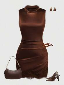 Women Plus Size Sports Dresses - Brown - View 6