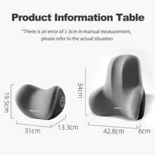 Juego de Reposacabezas y Soporte Lumbar Ergonómico para Auto, Cojín de Espuma Viscoelástica para el Cuello, Funda de Felpa Transpirable, Comodidad Interior Universal para Vehículos - 1 juego Marrón - Ver 6