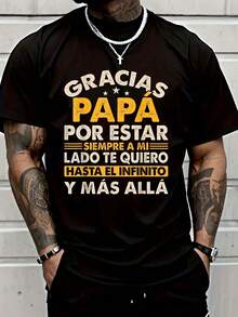 Camiseta para Hombre con Frases Divertidas para el Día del Padre, para Papá y Abuelo, Camiseta Negra Pequeña con Gráficos, Transpirable, Absorbe el Sudor y Suave, Adecuada para Viajes Diarios, para Relajarse en Casa y para Uso Casual.Camisetas de Estilo Urbano para la Fiesta de Año Nuevo 2026. - Negro - Ver 6
