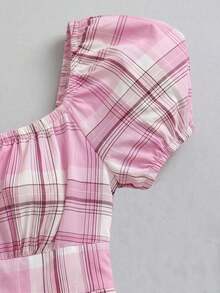 Sweetro Blusa de mujer con cuello en V, manga de pétalos y lunares blancos, estilo francés para primavera/verano - Multicolor - Ver 4