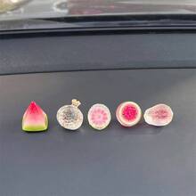 吸睛水果造型停車牌，裝飾用樹脂飾品，臨時停車牌，可愛樹脂西瓜與石榴裝飾，可隱藏並顯示車內電話號碼的裝置，時尚汽車儀表板配件，女性駕駛與新車主的禮物，送給駕駛者的甜美禮物 - 水果號碼牌 - 查看 5
