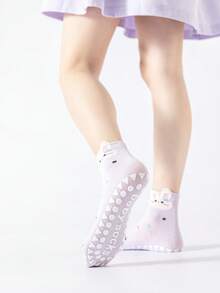 5 Pairs Cute Cartoon Fruit Mesh Kids Socks, Non-Slip Breathable Indoor Floor Socks, Girls Socks, School Socks, Spring/Summer - Multicolor - View 4