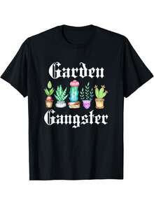Camiseta regalo para amantes de las plantas estampado cactus suculentas colorido estilo casual holgado color negro tela resistente no se deforma fácilmente lavable a máquina ropa informal unisex nacional envio - Negro - Ver 2