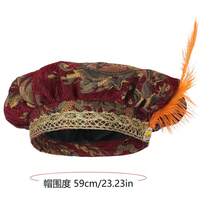 Men Cosplay Clothing - High-end Medieval Court Set In Red (in Stock) - View 9