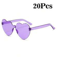 20pcs Heart-Shaped Glasses, Unisex - Party Supplies, Christmas, Mother's Day, Graduation, Summer Birthday, Wedding, Beach, Back To School, Room Decor - Glasses - View 12