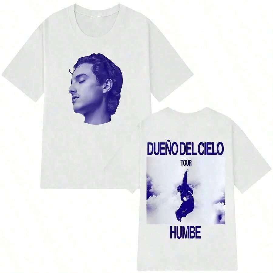 Camisetas del Álbum Humbe Esencia Tour 2026 de Singer, para Hombre y Mujer, Camisetas Casuales, Estilo Hip-Hop, Oversized, Cómodas, Ropa Harajuku - Blanco - Ver 1