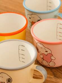 1pc Snoopy Cartoon Ceramic Mug, 340ml Cute Coffee Cup, Multi-Color Optional, Microwave , Perfect For Breakfast Milk, Office & Home Use, Great Gift For Peanuts Fans - Multicolor - View 3