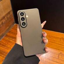 超薄半透明磨砂 TPU 軟手機殼，適用於 Galaxy A57 A37 A17 A07 A56 A36 A26 A16 A06 A05 A15 A25 A35 A55 A12 A13 S24 Plus S25 FE S26 Ultra，極簡磨砂防護背蓋 - 黑色 - 查看 3