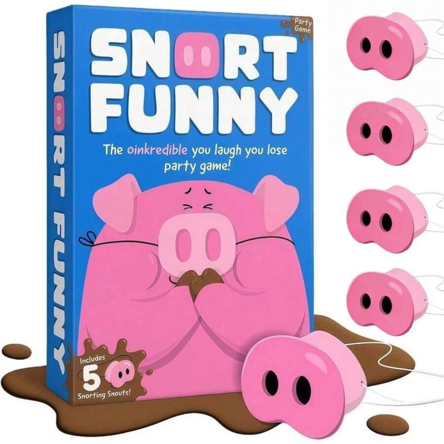 [Free Shipping] Snort Funny – The Oinkcredible You Laugh You Lose Party Game!Hilarious Pig Snout Challenge With 150 Cards|   Fun Game For Kids, Teens, & Adults, Ideal For Parties, Game Nights, Birthdays (1pc) - 1 CÁI - Xem 1