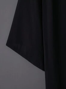 معطف ترنش كارديجان هاوري بطراز ياباني مستوحى من هونج كونج بلون موحد متعدد الاستخدامات متوسط الطول بياقة طويلة بطراز صيني قديم جاكيت هانفو للتنكر - الأسود - مشاهدة 6