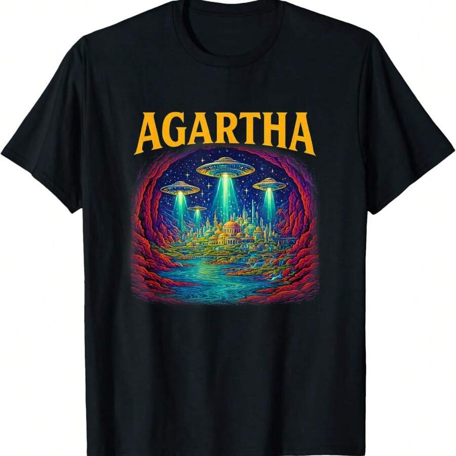 Agartha Legendary Kingdom Meme Great Noticer T-Shirt - Black - View 1