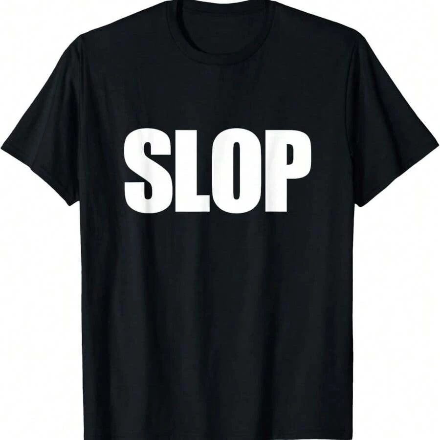 The Word Slop | A Design That Says Slop T-Shirt - Black - View 1