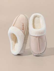 2026冬季羊毛拖鞋，女款新款白色毛皮內裡厚底拖鞋，秋冬保暖女款拖鞋 - 白色 - 查看 10