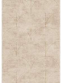 Modern Round Washable Non-Slip Area Rug – Thin Soft Living Room Carpet, Kitchen Rug & Runner, Home Decor Rug - Creamy White - View 7