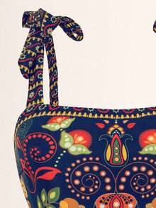 Swim Oasis Set de 2 piezas: Top con estampado posicionado + Falda con estampado posicionado, conjunto de verano - Multicolor 2 - Ver 6