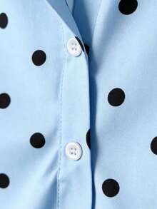Camisa casual de mujer con estampado de lunares - Multicolor 3 - Ver 5