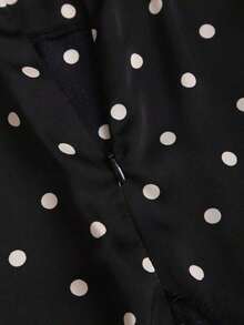 Falda casual de satén marrón con estampado floral retro francés elegante, nueva llegada chic de principios de primavera - Negro - Ver 6
