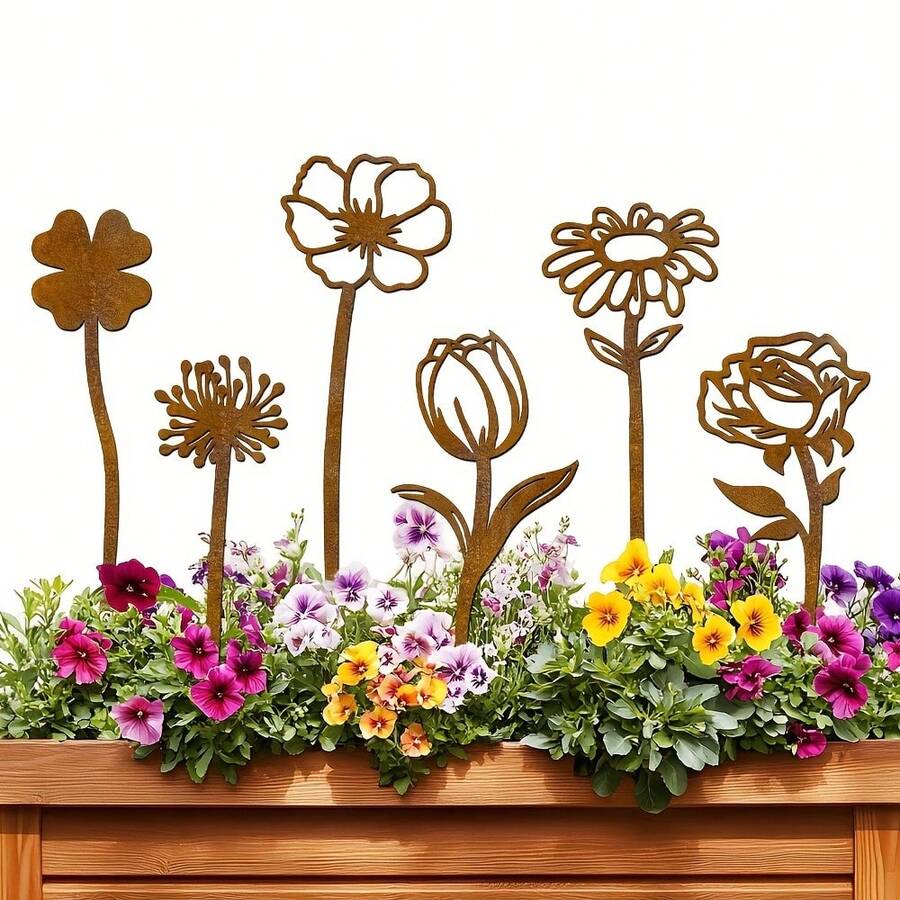 Set de 6 soportes de alambre de hierro minimalistas y creativos para decoración de habitación y comedor - A - Ver 1
