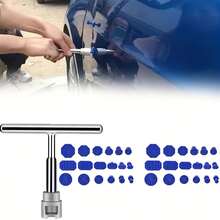 1 Set Of Car Dent Repair Tools • Silvery T-Shaped Handle With 36 Blue Car Dent Pull Tabs • Affordable Price • Sturdy And Durable • Industrial Grade Quality • Dent Repair Pull Tool • Car Dent Collision Repair Tool • Repairing Perfect Car Body - 1 - View 4
