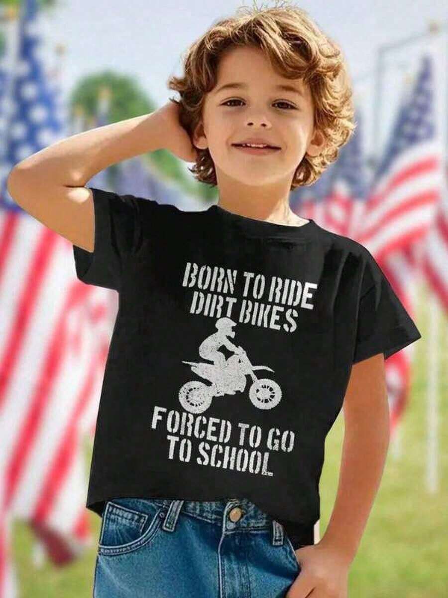 Camiseta negra de estilo vintage inspirada en las carreras, de manga corta y casual para niños, S-Umwon Kids, ropa de verano para adolescentes, ropa de Pascua para niños, ropa para niñas de 10 a 12 años, ropa para niñas pequeñas, ropa de verano para adolescentes, Playful Pals, verano, Y2k, ropa urbana, BORN TO RIDE DIRT BIKES FUNNY KIDS T SHIRT, camiseta gráfica cómoda y casual para niños, ideal para cumpleaños, vacaciones, uso diario. Camiseta casual premium negra para niños con un elegante diseño retro.Suave y delicado con la piel, adecuado para la escuela, fines de semana, vacaciones y salidas familiares.Regalos Personalizados, Regalos de Pascua para Niños, Recuerdos de Fiesta para Niños, Regalos para Niños, Amigos y Familiares. - Blanco - Ver 1