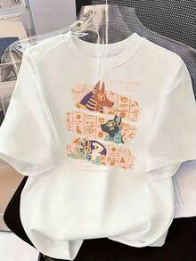 Camiseta de Manga Corta con Estilo Histórico y Divertido,Camiseta de manga corta de moda para primavera y verano de 2026, hecha en México, 180 gramos. Estampado de dibujos animados, modelo de pareja, apta para uso interior o exterior. Cuello redondo, unisex, ideal para oficina y ocio. Paquete de una pieza. - WH-P631577SLNDXZGY503 - Ver 2