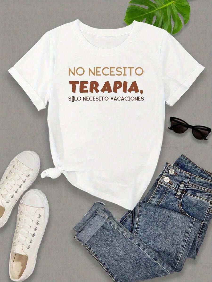 Camiseta 100% Algodón, Prenda de Primavera/Verano para Mujer en Tallas Grandes, No Requiere Tratamiento, Simplemente Perfecta para Vacaciones. Camiseta estampada, cuello redondo, manga corta, top casual y elegante, ropa elegante para fiestas, corte holgado, regalo para vacaciones, diseño divertido, uso diario, camiseta para casa. Camiseta de verano para mujer, nueva, de algodón puro, manga corta, corte holgado, casual y ajustado. - Blanco - Ver 1