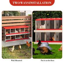 Chicken Nesting Box  Heavy-Duty Galvanized Steel Laying Boxes With Vented Holes For Secure Egg Collection, - Red - View 6
