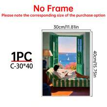 1/4件床头阅读区帆布墙画,书虫主题房间海报,温馨卧室装饰家居装饰,粉绿室内艺术房间装饰美学,阅读角海报房间装饰用品 - 多色 - 查看 30