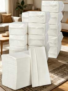 2 paquetes de toallas de papel desechables, 1 capa 500 hojas por paquete, gran capacidad para reducir el reemplazo frecuente, perfectas para uso doméstico, comercial, fiestas, reuniones, restaurantes, bodas y festivales - Paquete de 2 - Ver 4