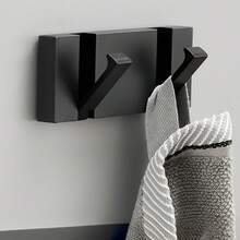 1pc Wall-Mounted Coat Rack, Black Metal Vertical Hat Rack, Floating Garment Hooks Suitable For Coats/Bags/Scarves, Entryway/Office/Hallway/Bathroom Storage Rack - Multicolor - View 15
