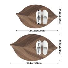 1pc Wooden Leaf-Shaped Absorbent Mat, Bathroom Mat, Bathroom Carpet, Doormat, Small Rug, Carpet, Mat, Home Decor, Area Small Rug, Outdoor Mat, Home Decor, Area Rug, Bedroom Rug, Washable Carpet - Multicolor - View 3