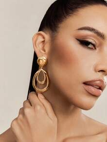 Altistry 1pair Water Drop Clip Fashion Simple Women Gift Party Ear Cuffs - Gold - View 5