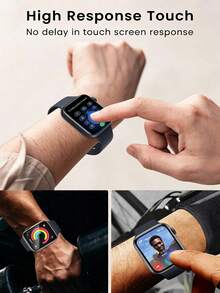3pcs Ceramic Film Screen Protector Compatible With /1110/11/9/8/7/6/SE/5 (45mm/41mm/42mm/44mm/40mm/38mm/46mm) , Also Fits Watch Ultra (49mm), Non-Glass Material - Clear - View 4