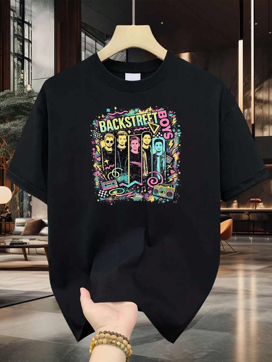 Una camiseta de manga corta para mujer, moderna, a la moda, retro, holgada, suave y cómoda, adecuada para actividades al aire libre en primavera y verano, y una camiseta retro para hombre con estampado de grafiti neón estilo pop art de los 90.Impresión de alta calidad, premium, duradera, casual y elegante.blusas para mujer,blusas casuales para dama,tops,, mujer premium,y2k,playeras de mujer curvy,ofertas y liquidaciones ropa mujer,playeras deportivas para mujer,,playeras de hombre, mujer,blusas>elegante TJNZ - Negro - Ver 1