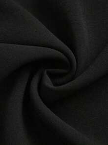 Pantalones anchos de cintura alta con textura, de estilo simple y casual, apropiados para la vuelta al cole y para uso diario - Negro 3 - Ver 4