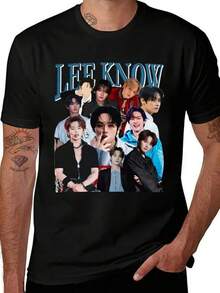 Camiseta unisex de manga corta, LeeMin-HoGraphicT-shirt-ClassicActorDesignShortSleeveRoundNeckSummerTop, CasualFanMerchandiseGift, MachineWashableVintageShirt, blusas de mujer, MichaelJacksonGraphicT-shirtSweetDesign, SummerCasualWear, HotWeatherWear, camisetas para mujer, camisetas para hombre, camisetas de hombre, , y2k, spiderman, regalos para novio, RetroVintage, camisetas de gimnasio para hombre, spiderman, camiseta FIFAWorldChampionship2026,Retro Pure Cotton Basic Top, Casual Loose Short Sleeve Design For Female Teen Girls, Comfy Fabric For Daily Life Streetwear Weekend Trip Campus Activity All Season Simple Daily Dressing Styletops elegantes playeras de niña tropicoqueta karol playeras de mujer tops de mujer tops de mujer ropa de niñas de 36 años ropa deportiva de mujer - Negro - Ver 1